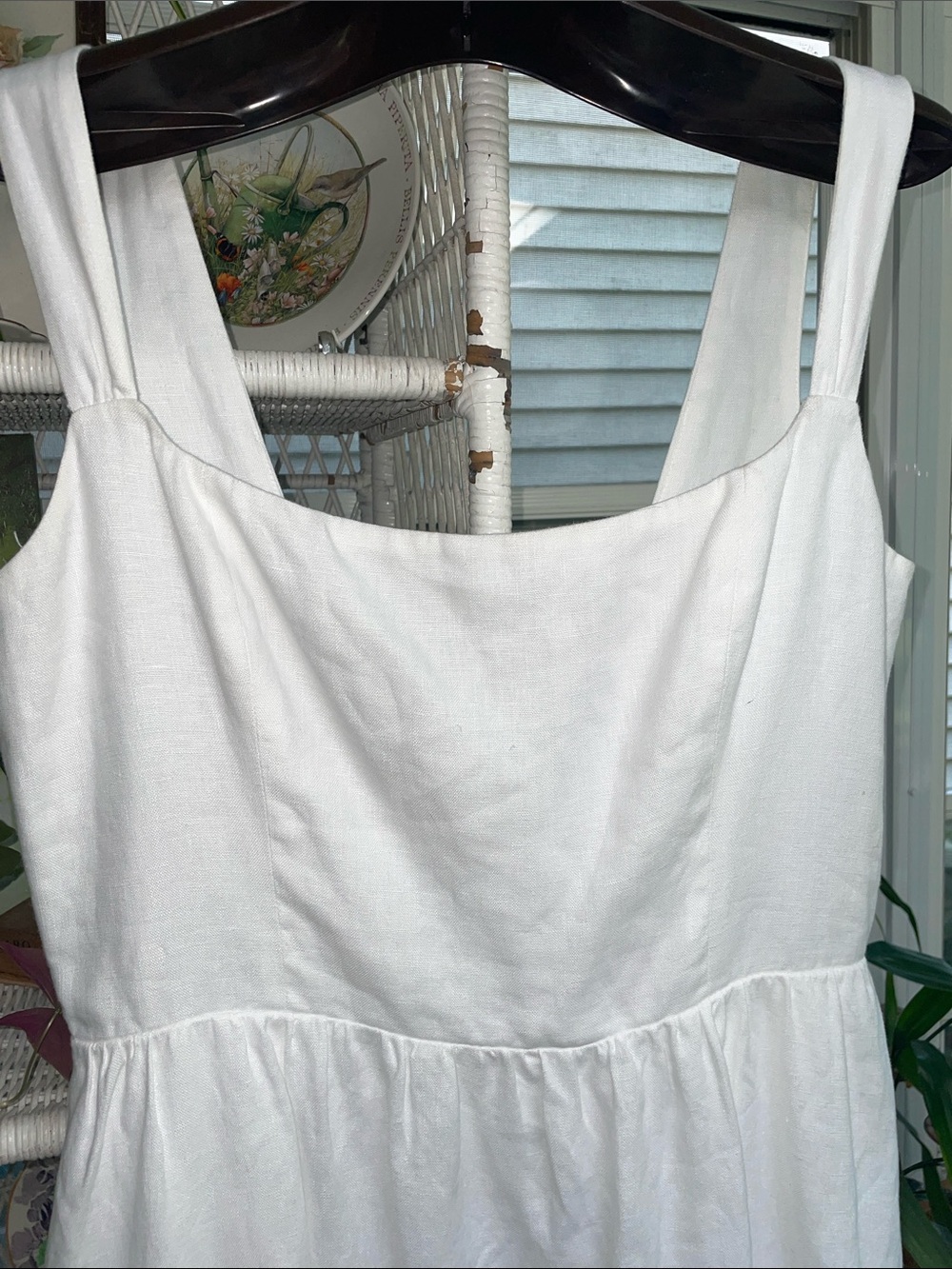 WHITE LINEN REFORMATION DRESS BUCATINI SZ 10 - Picture 3 of 9